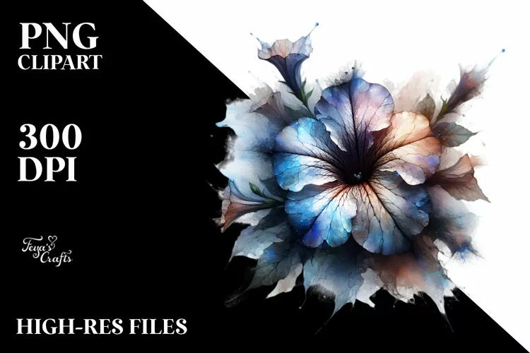 Abstract Watercolor Petunia -Like Material | Sublimation |
