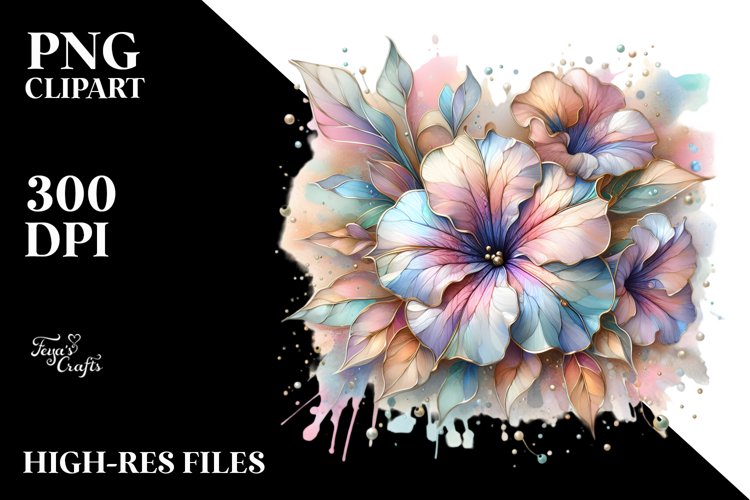 Abstract Pastel Shiny Petunia | Metallic Inserts example image 1
