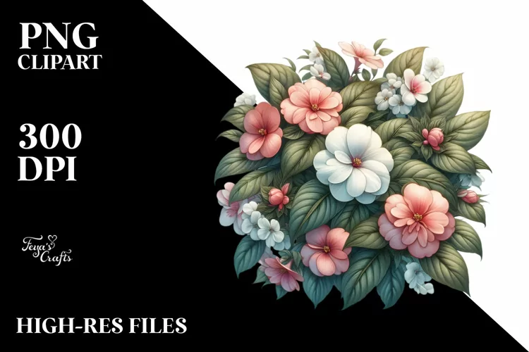 Detailed Impatiens Clipart