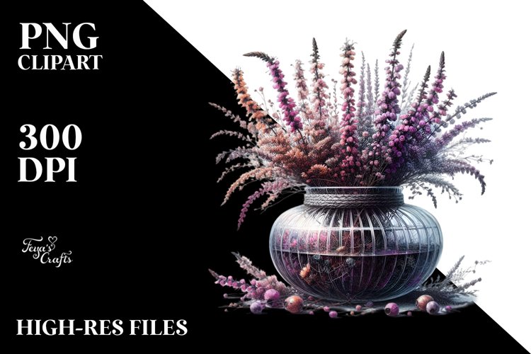 Artistic Jar with Large Heather