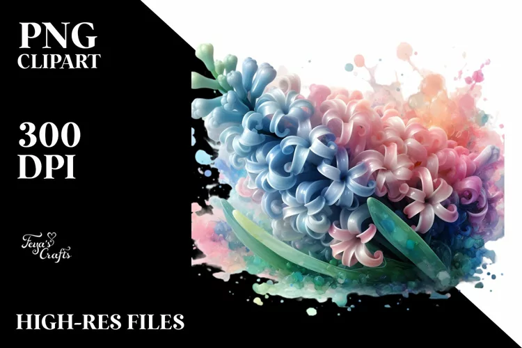 Abstract Pastel Glossy Hyacinth, PNG