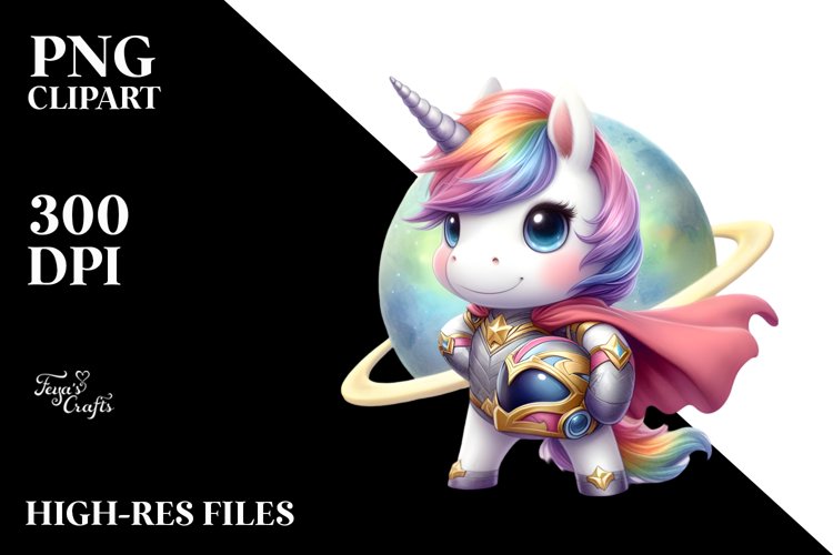 Cute Baby Unicorn as Hero example image 1