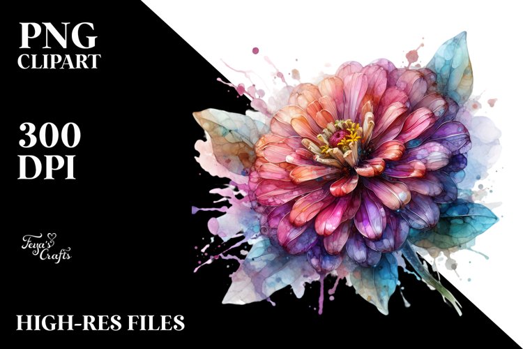 Abstract Zinnia Material | Sublimation Clipart