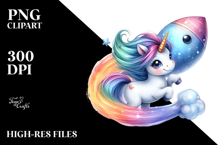 Pastel Cute Unicorn Playful Comet | Clipart