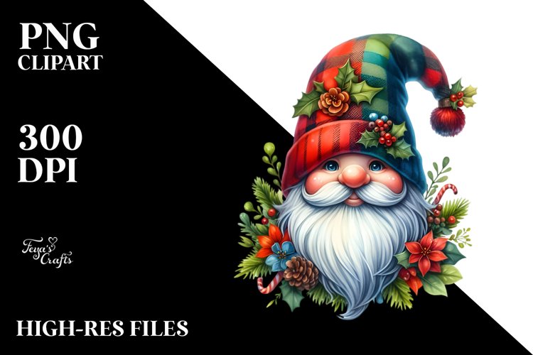Christmas Gnome,Watercolor PNG