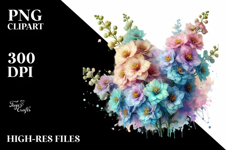 Vibrant Delphinium with Transparent PNG