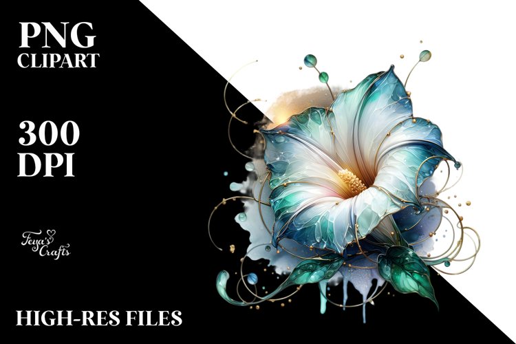 Abstract Glossy Morning Glory Clipart