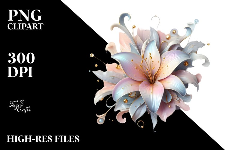 Shiny Lily with Golden Insertions PNG