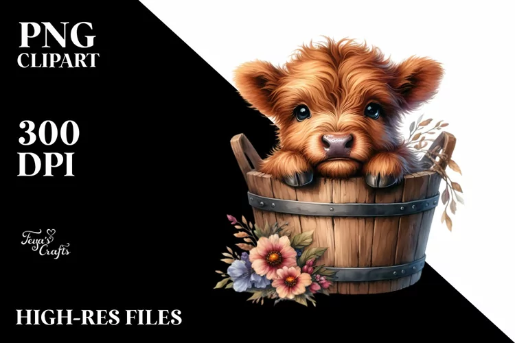 Cute Baby Highland Cow, Transparent PNG
