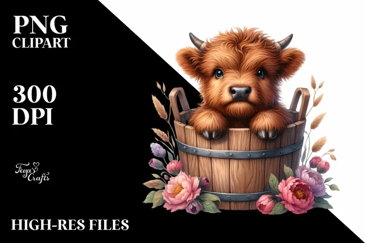 Cute Baby Highland Cow, Transparent PNG