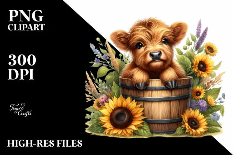 Cute Baby Highland Cow, Transparent PNG