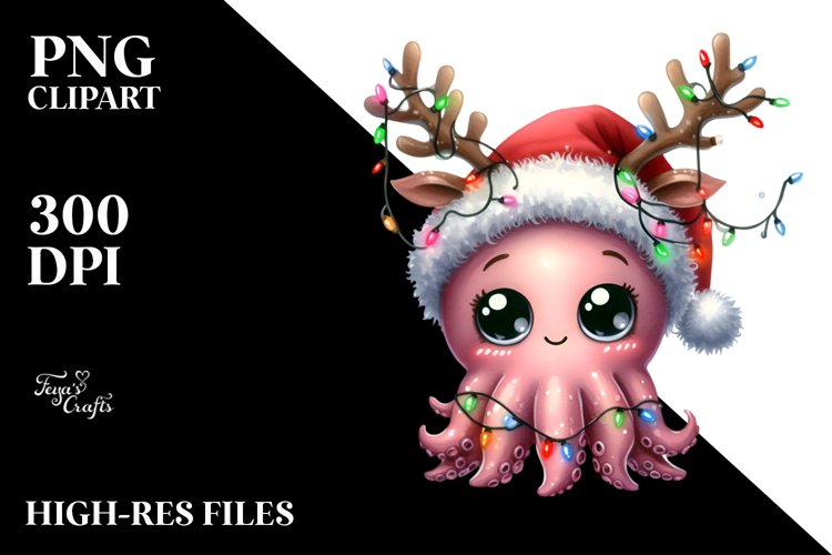 Baby Octopus with Christmas Spirit, Transparent PNG