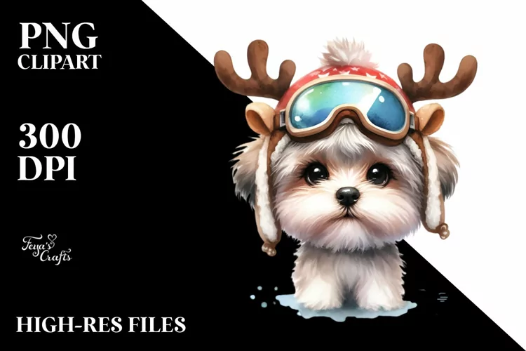Baby Havanese with Winter Vibes, High-res PNG