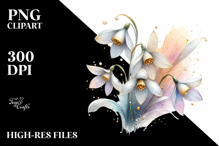 Glossy Wooden Snowdrop PNG