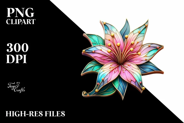 Vibrant Pastel Wooden Lily