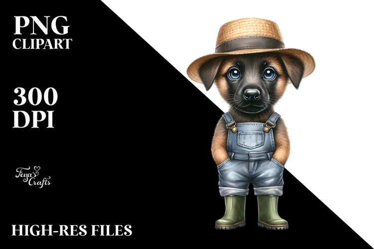 Abstract Watercolor Baby Malinois | Clipart