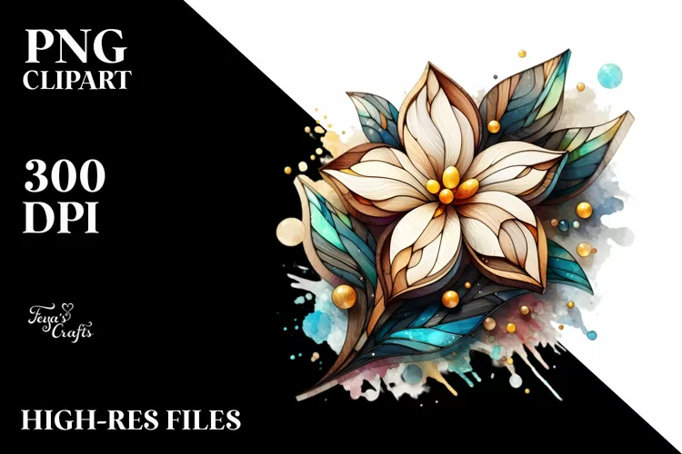 Stained Gardenia with Golden Insertions | Sublimation |