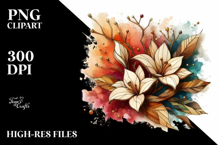 Stained Gardenia with Golden Insertions | Sublimation |