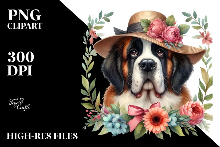 Abstract Floral Frame with Watercolor Splash