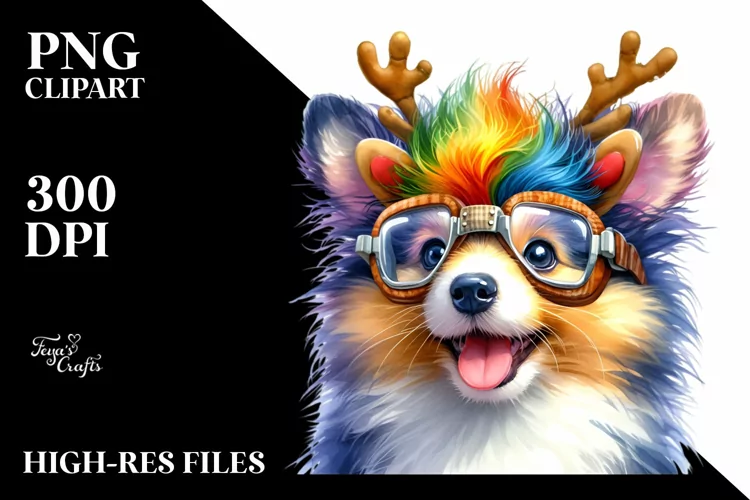 Vibrant Shetland Sheepdog Portrait PNG