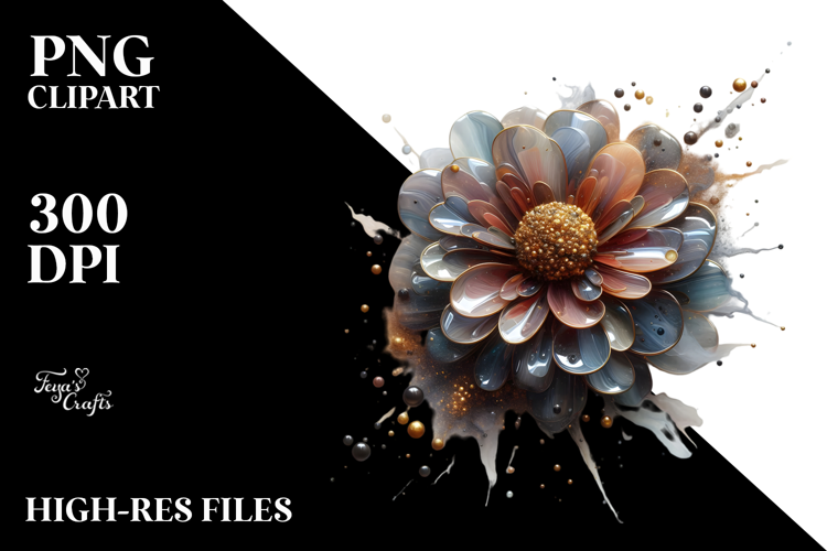 Abstract Zinnia Made of , Watercolor PNG