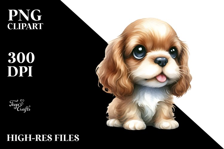 Cute Cocker Spaniel PNG example image 1