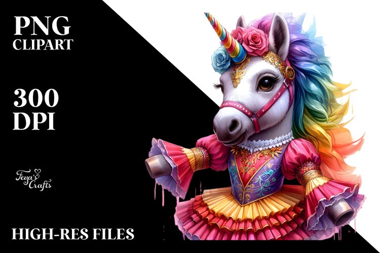 Colorful Baby Unicorn in Volta Dancers Outfit