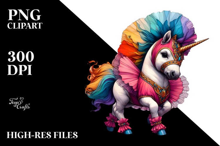 Colorful Baby Unicorn in Volta Dancers Outfit