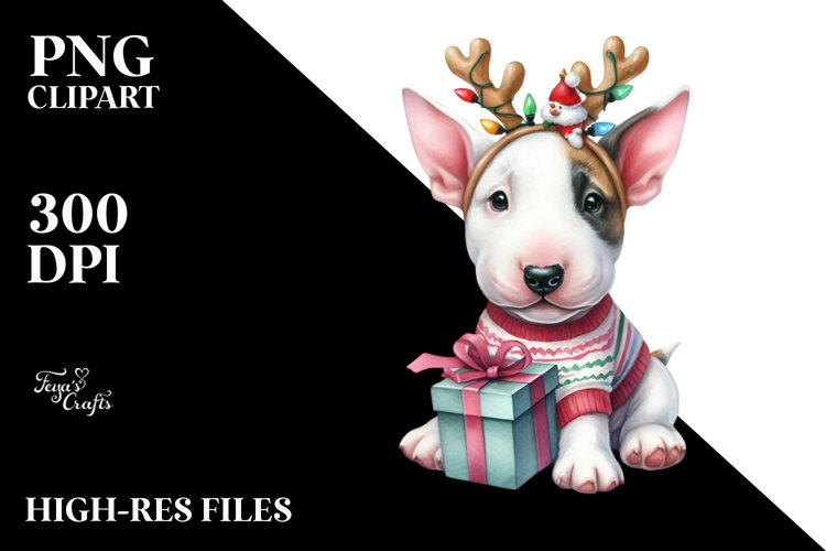 Watercolor Bull Terrier PNG