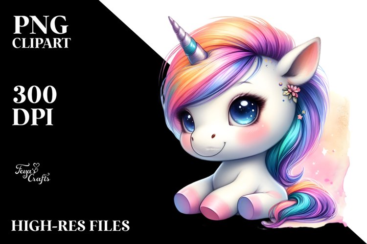 Cool Baby Unicorn Haircut Clipart example image 1