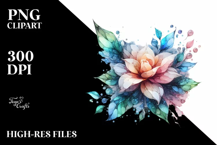 Abstract Watercolor Gardenia Material