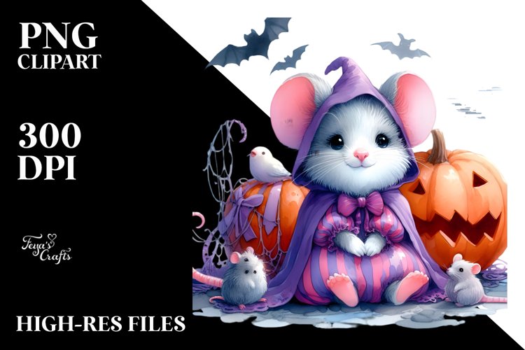 Cute Baby Mouse Halloween Clipart