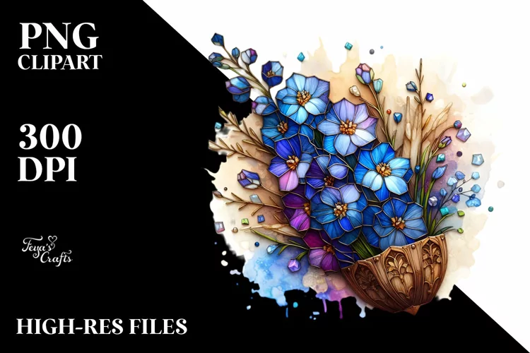 Detailed Wooden Small Stained Delphinium | Sublimation |