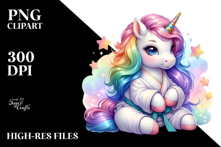 Colorful Baby Unicorn in Dojo