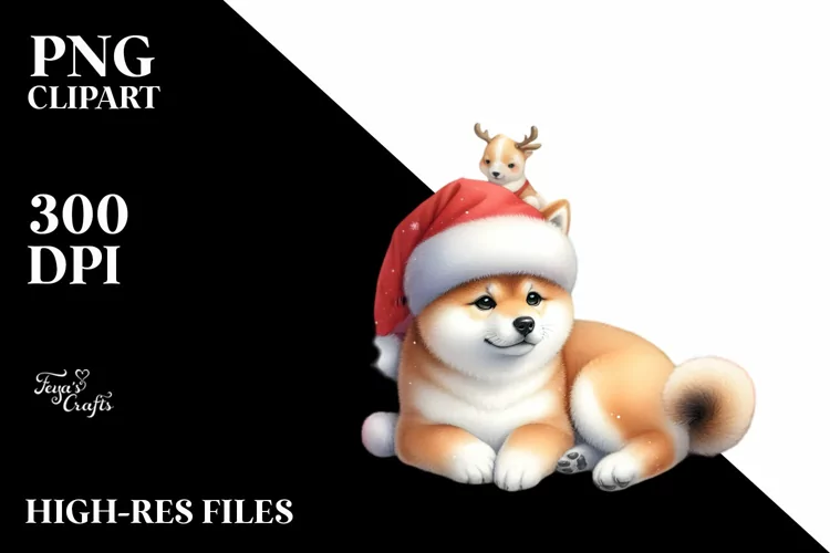 Shiba Inu Christmas PNG