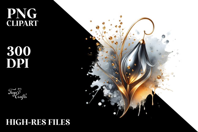 Abstract Glossy Snowdrop | Sublimation | Clipart