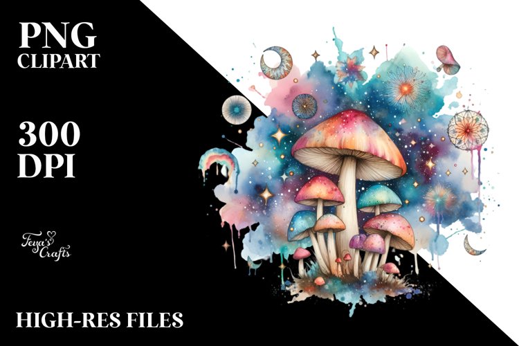 Colorfull Watercolor Magical Celestial | Sublimation | example image 1