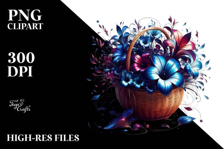 Abstract Shiny Basket Lobelia White example image 1