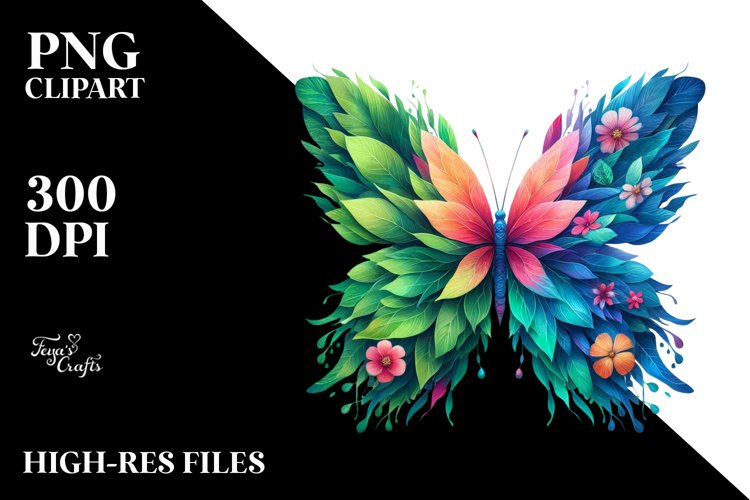 Vibrant Abstract Butterfly PNG example image 1