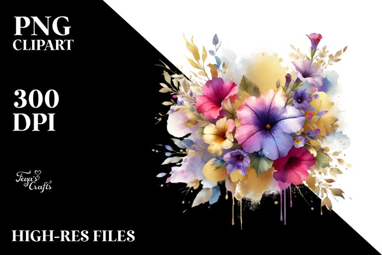 bouquet,Petunia Splash Clipart