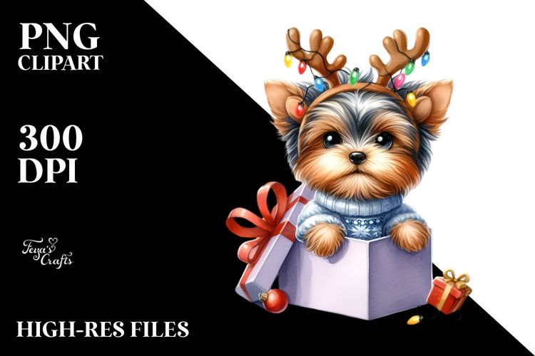 Winter Yorkshire Terrier PNG example image 1