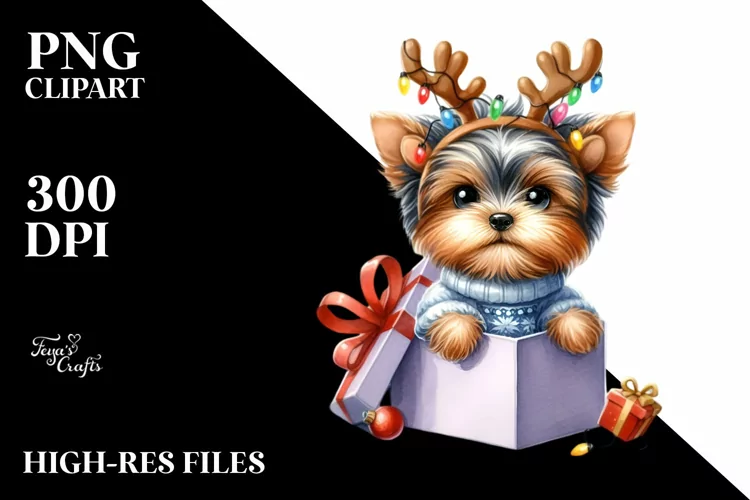 Winter Yorkshire Terrier PNG