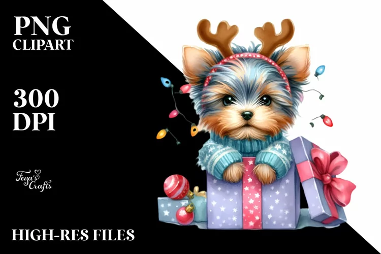 Expressive Baby Yorkshire Terrier Dressed for Winter,