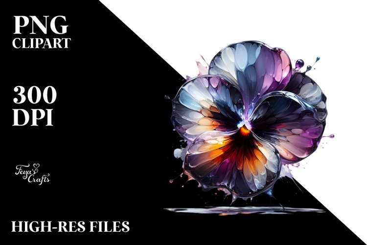 Abstract Pansy Glossy Design | Clipart