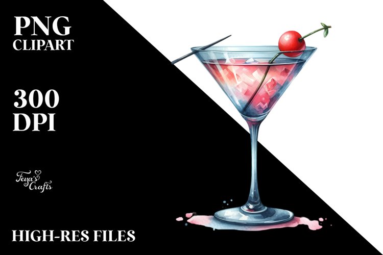 Centered Watercolor Martini example image 1