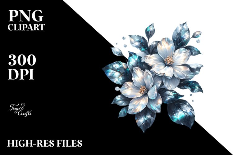 Shiny Jasmine Watercolor Marble | Clipart