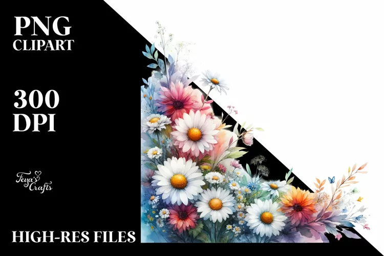 Colorful Horizontal Frame Daisy Sublimation