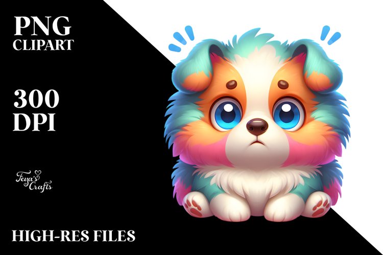 Crazy Looking Baby Shetland Sheepdog | Sublimation | Clipart
