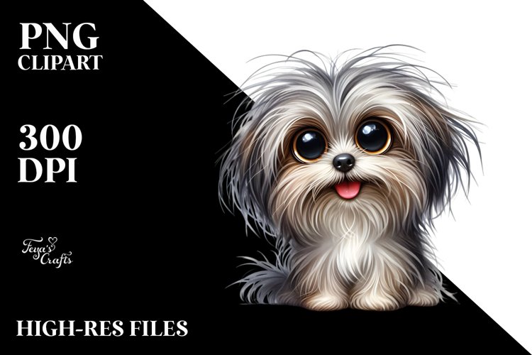 Enthusiastic Watercolor Havanese Sitting | Sublimation |