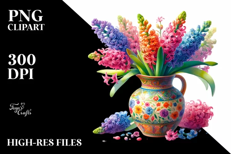 Colorful VASE with Hyacinth